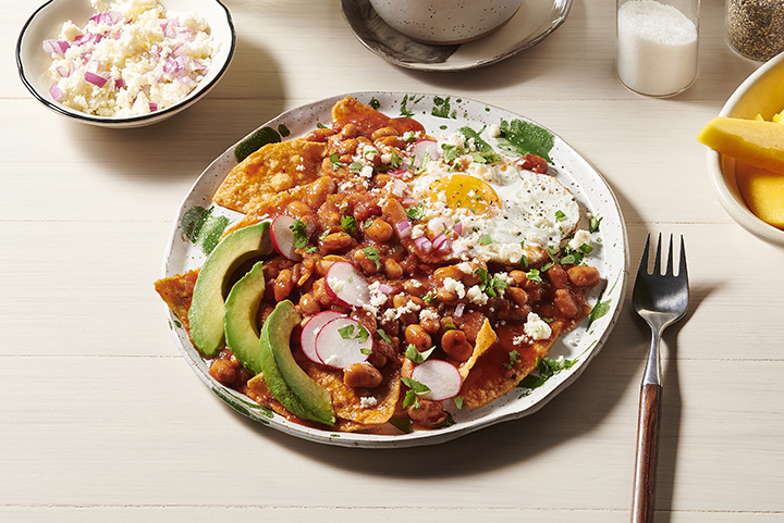Chipotle Chilaquiles with Pinto Beans